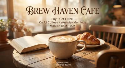 Coffee Offer by Brew Haven Cafe